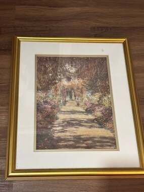 Claude Monet A Pathway in Monet's Garden at Giverny Framed Art Print 18x22